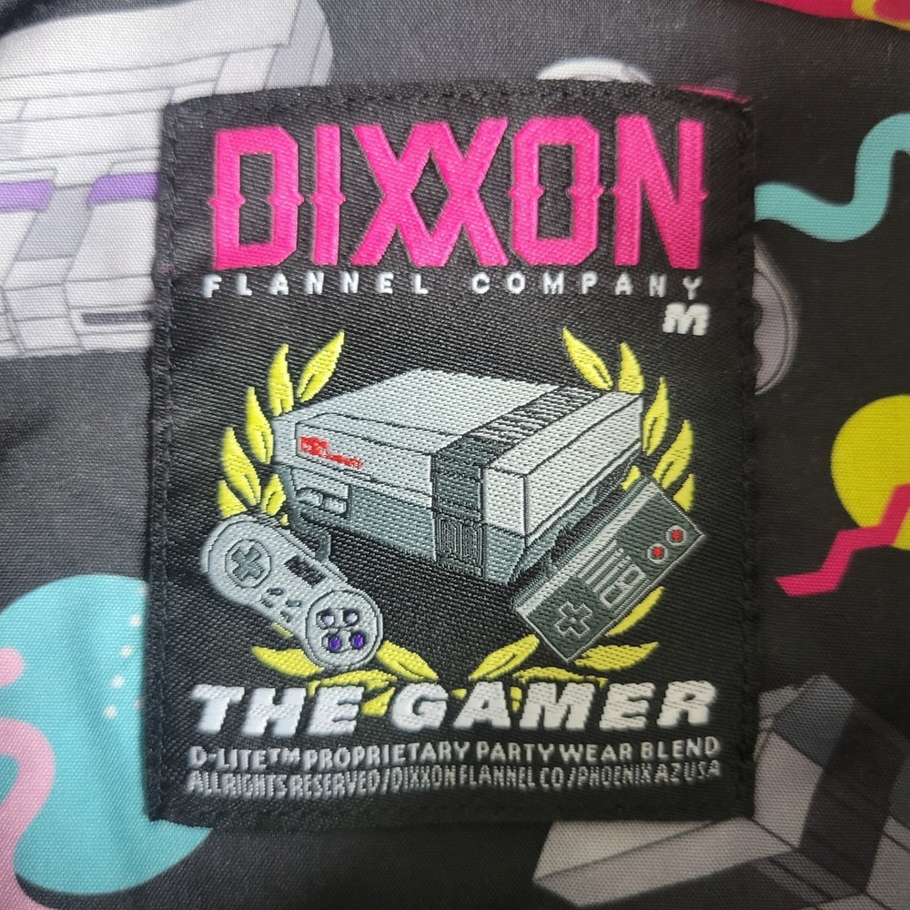 Dixxon Flannel Company The Gamer Mens Medium Black AOP Performance Button Down - Picture 4 of 6